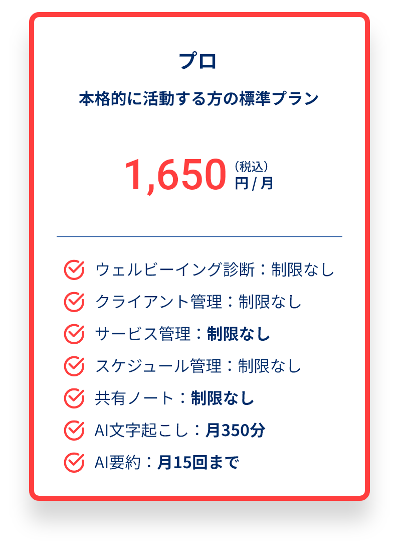 プロ 本格的に活動する方の標準プラン